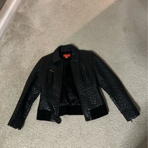 Quilted Black Leather Jacket